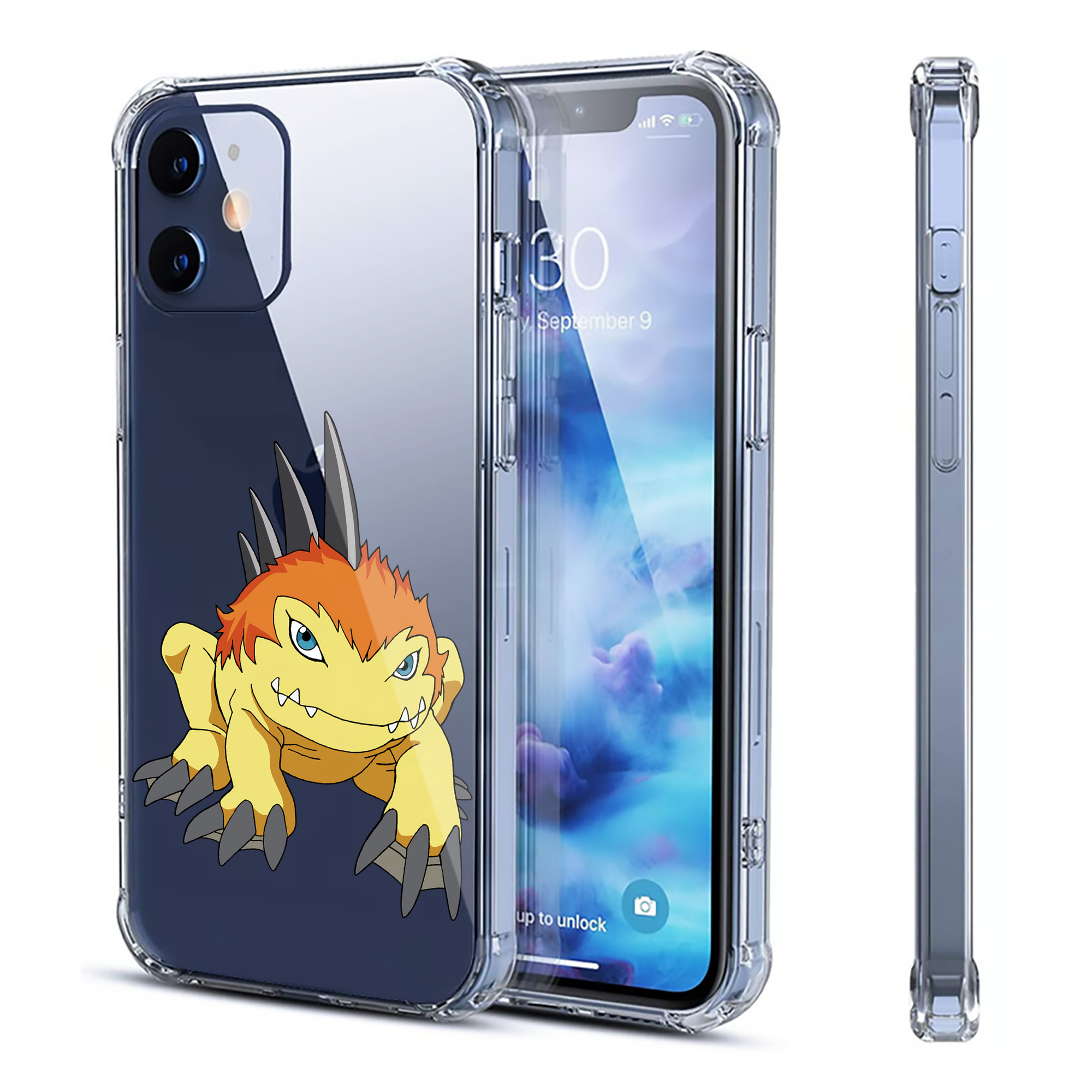 （画像用） Digimon デジタルモンスター/デジモン 【iPhone 12シリーズ対応】透明スマホケース（クリアソフトケース）